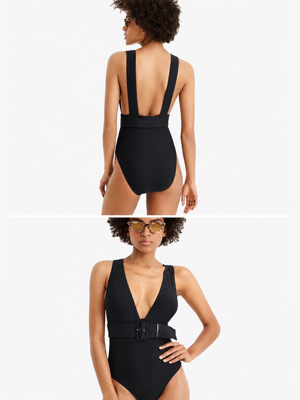J. Crew > One Piece Bathing Suit Black Belted